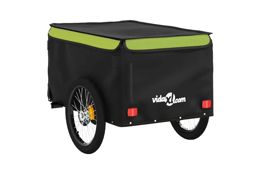 Vidaxl Bike Trailer Black And Green 30 Kg Iron Vidaxl Bike Trailer Black And Green 30 Kg Iron