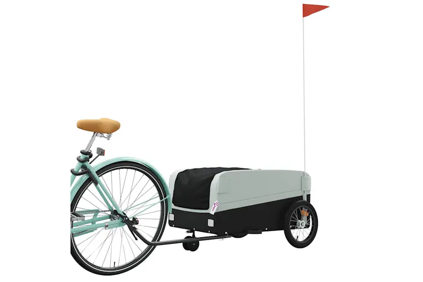 Vidaxl Bike Trailer Black And Grey 45 Kg Iron Vidaxl Bike Trailer Black And Grey 45 Kg Iron