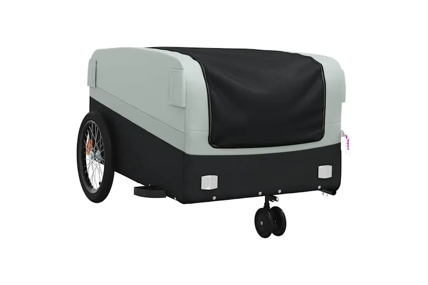Vidaxl Bike Trailer Black And Grey 45 Kg Iron Vidaxl Bike Trailer Black And Grey 45 Kg Iron