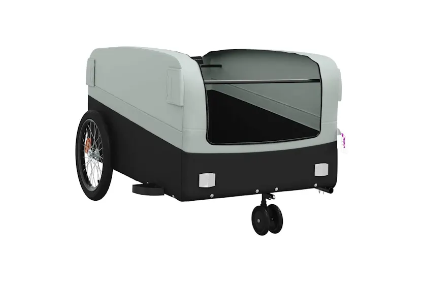 Vidaxl Bike Trailer Black And Grey 45 Kg Iron Vidaxl Bike Trailer Black And Grey 45 Kg Iron