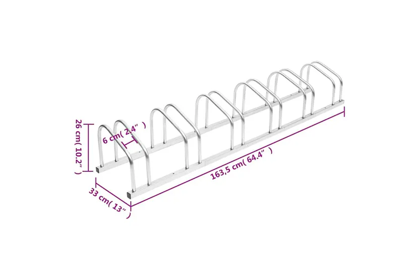 Vidaxl Bike Rack For 6 Bikes Galvanised Steel Vidaxl Bike Rack For 6 Bikes Galvanised Steel