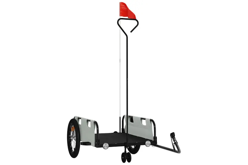 Vidaxl Bike Trailer Grey Oxford Fabric And Iron Vidaxl Bike Trailer Grey Oxford Fabric And Iron