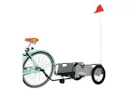 Vidaxl Bike Trailer Grey Oxford Fabric And Iron Vidaxl Bike Trailer Grey Oxford Fabric And Iron