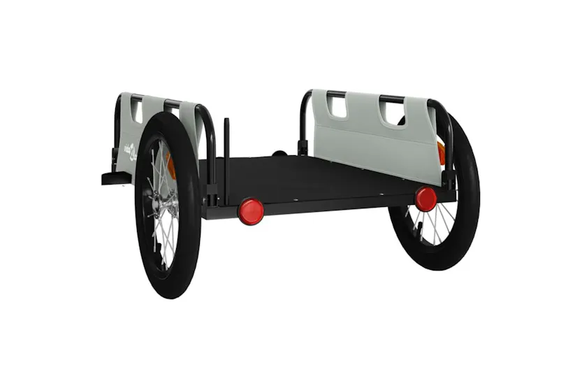 Vidaxl Bike Trailer Grey Oxford Fabric And Iron Vidaxl Bike Trailer Grey Oxford Fabric And Iron