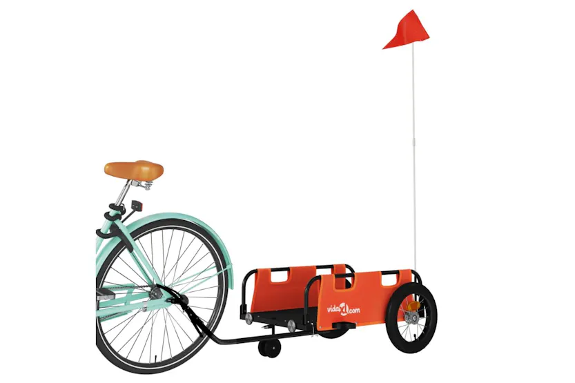 Vidaxl Bike Trailer Orange Oxford Fabric And Iron Vidaxl Bike Trailer Orange Oxford Fabric And Iron