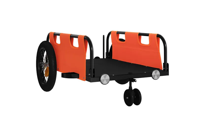 Vidaxl Bike Trailer Orange Oxford Fabric And Iron Vidaxl Bike Trailer Orange Oxford Fabric And Iron