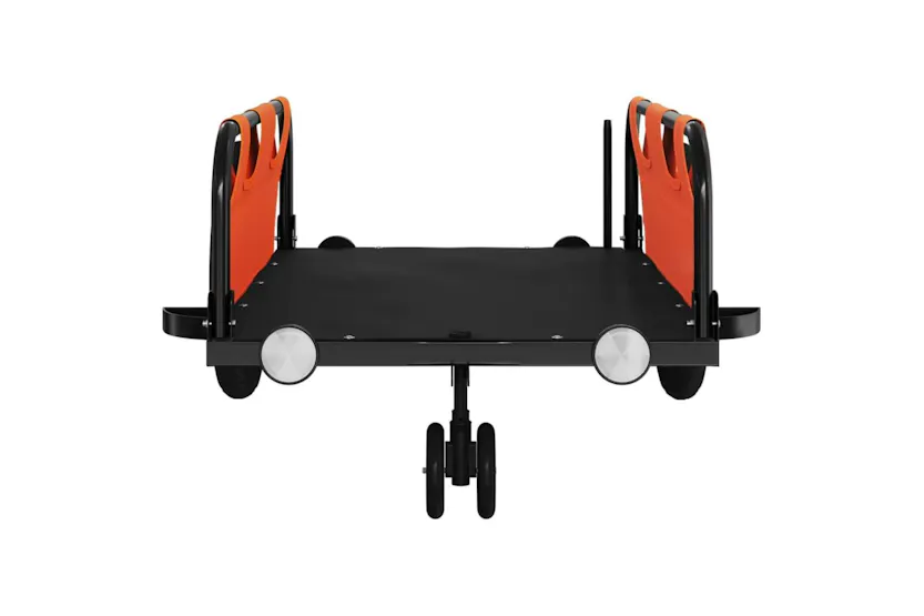 Vidaxl Bike Trailer Orange Oxford Fabric And Iron Vidaxl Bike Trailer Orange Oxford Fabric And Iron