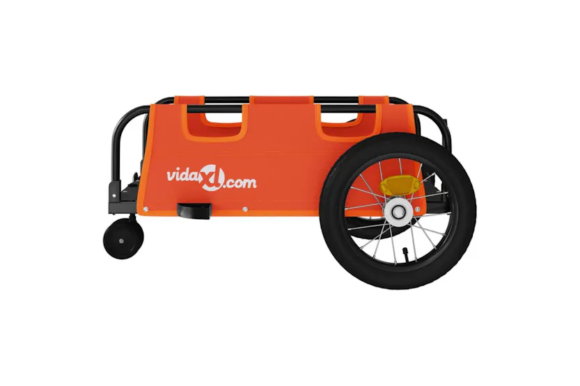 Vidaxl Bike Trailer Orange Oxford Fabric And Iron Vidaxl Bike Trailer Orange Oxford Fabric And Iron