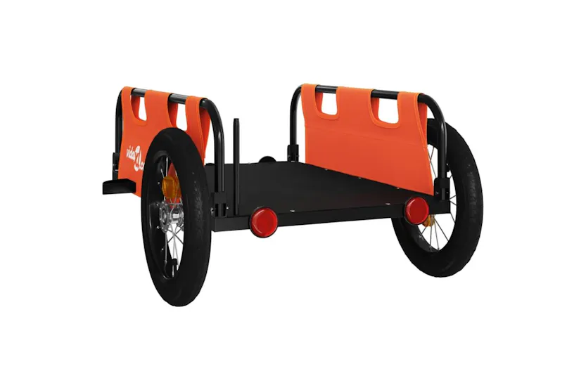 Vidaxl Bike Trailer Orange Oxford Fabric And Iron Vidaxl Bike Trailer Orange Oxford Fabric And Iron