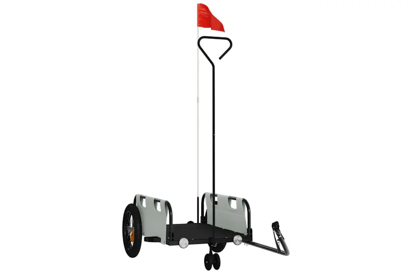 Vidaxl Bike Trailer Grey Oxford Fabric And Iron Vidaxl Bike Trailer Grey Oxford Fabric And Iron