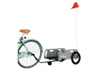 Vidaxl Bike Trailer Grey Oxford Fabric And Iron Vidaxl Bike Trailer Grey Oxford Fabric And Iron