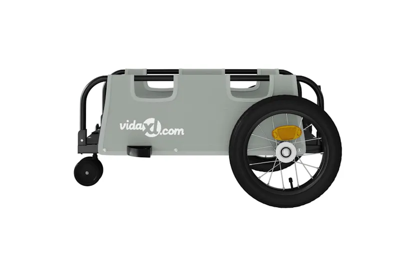 Vidaxl Bike Trailer Grey Oxford Fabric And Iron Vidaxl Bike Trailer Grey Oxford Fabric And Iron