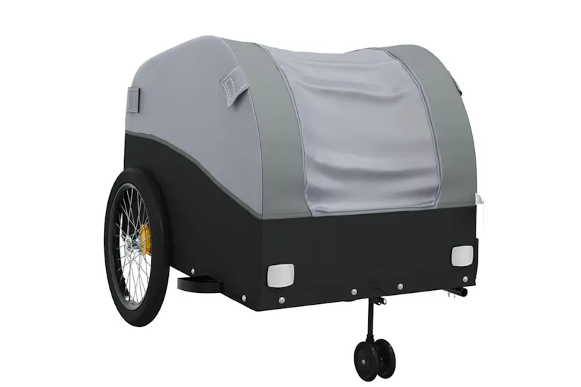 Vidaxl Bike Trailer Black And Grey 45 Kg Iron Vidaxl Bike Trailer Black And Grey 45 Kg Iron