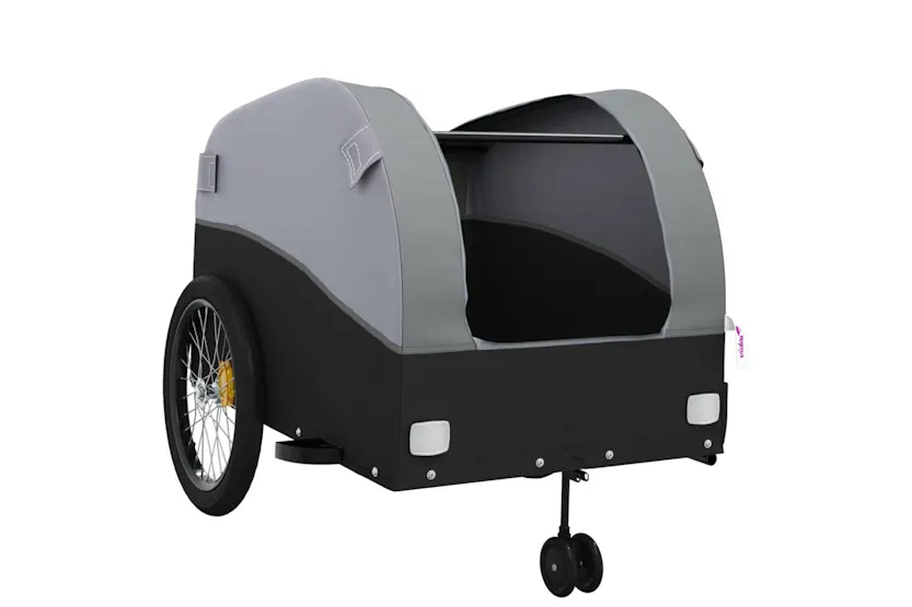 Vidaxl Bike Trailer Black And Grey 45 Kg Iron Vidaxl Bike Trailer Black And Grey 45 Kg Iron