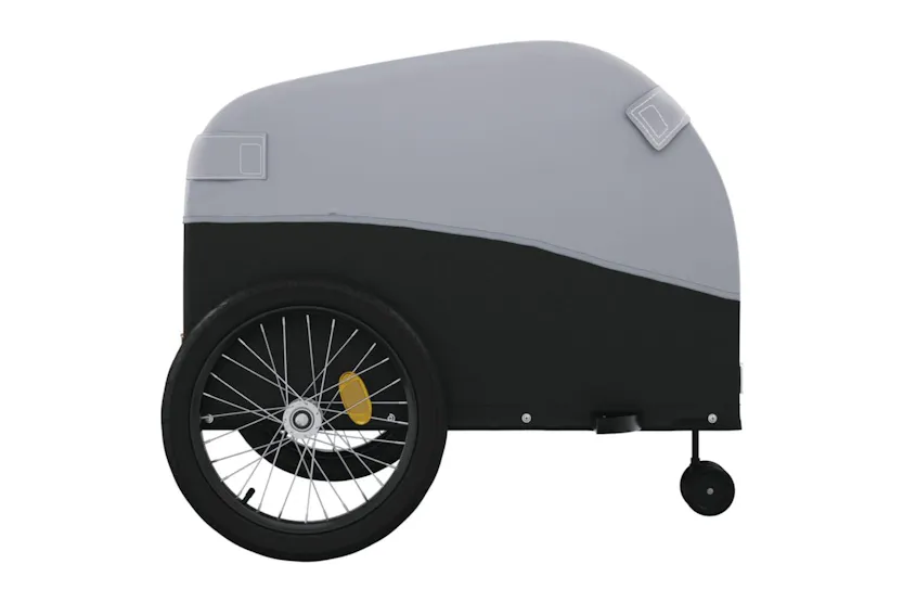 Vidaxl Bike Trailer Black And Grey 45 Kg Iron Vidaxl Bike Trailer Black And Grey 45 Kg Iron