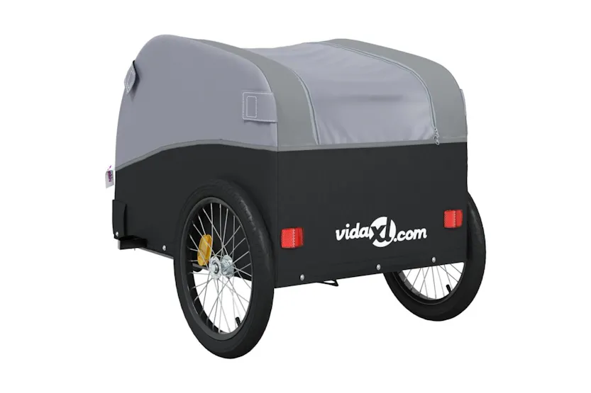 Vidaxl Bike Trailer Black And Grey 45 Kg Iron Vidaxl Bike Trailer Black And Grey 45 Kg Iron