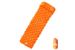 Vidaxl Inflating Camping Mattress With Pillow 1-person Orange Vidaxl Inflating Camping Mattress With Pillow 1-person Orange