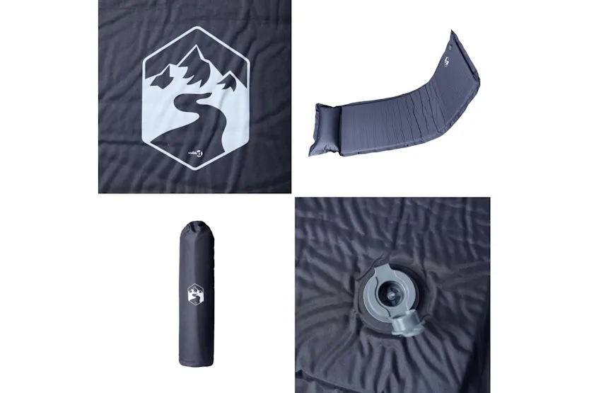Vidaxl Self Inflating Camping Mattress With Pillow 1-person Grey Vidaxl Self Inflating Camping Mattress With Pillow 1-person Grey