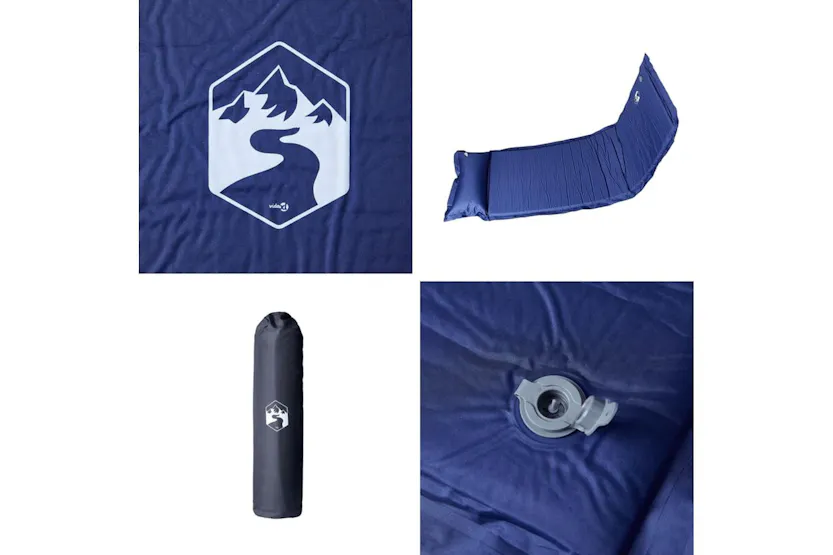 Vidaxl Self Inflating Camping Mattress With Pillow 1-person Navy Blue Vidaxl Self Inflating Camping Mattress With Pillow 1-person Navy Blue