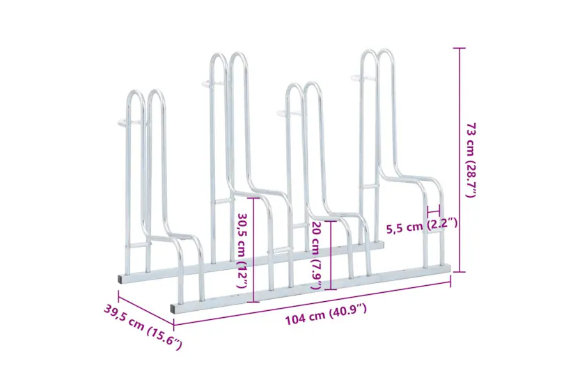 Vidaxl Bicycle Stand For 4 Bikes Floor Freestanding Galvanised Steel Vidaxl Bicycle Stand For 4 Bikes Floor Freestanding Galvanised Steel