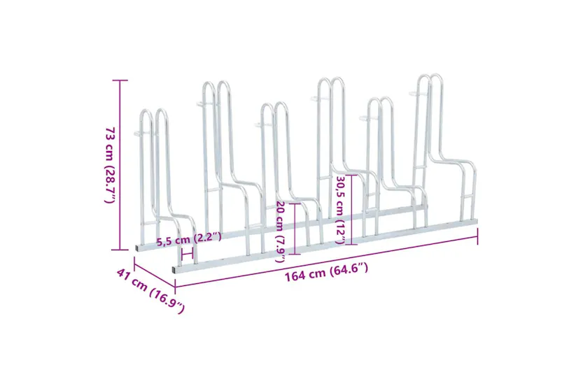 Vidaxl Bicycle Stand For 6 Bikes Floor Freestanding Galvanised Steel Vidaxl Bicycle Stand For 6 Bikes Floor Freestanding Galvanised Steel