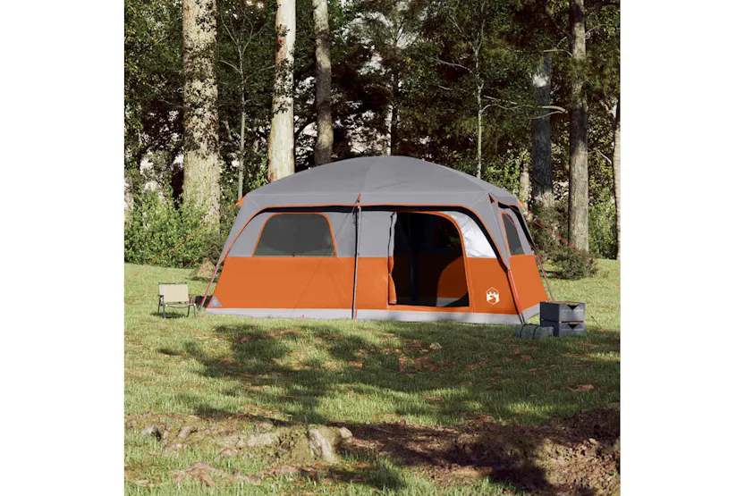 Vidaxl Family Tent Cabin 8-person Grey And Orange Waterproof Vidaxl Family Tent Cabin 8-person Grey And Orange Waterproof