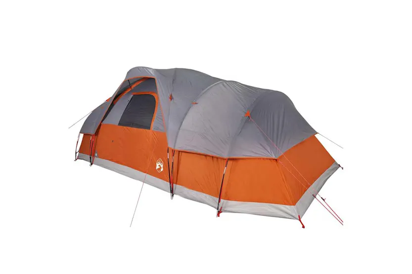 Vidaxl Family Tent Dome 11-person Grey And Orange Waterproof Vidaxl Family Tent Dome 11-person Grey And Orange Waterproof