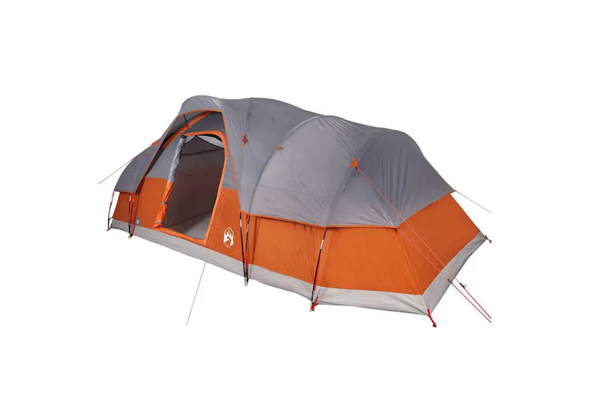 Vidaxl Family Tent Dome 11-person Grey And Orange Waterproof Vidaxl Family Tent Dome 11-person Grey And Orange Waterproof