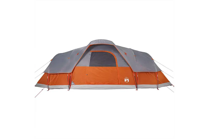 Vidaxl Family Tent Dome 11-person Grey And Orange Waterproof Vidaxl Family Tent Dome 11-person Grey And Orange Waterproof