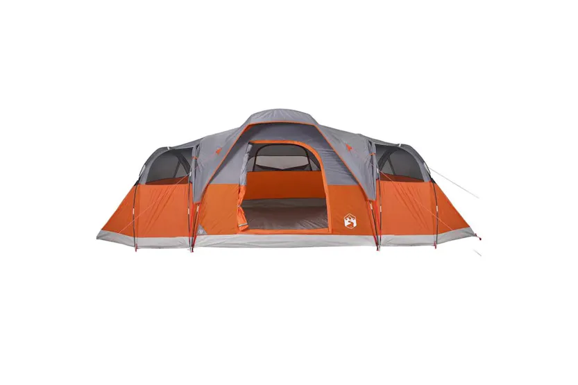 Vidaxl Family Tent Dome 11-person Grey And Orange Waterproof Vidaxl Family Tent Dome 11-person Grey And Orange Waterproof
