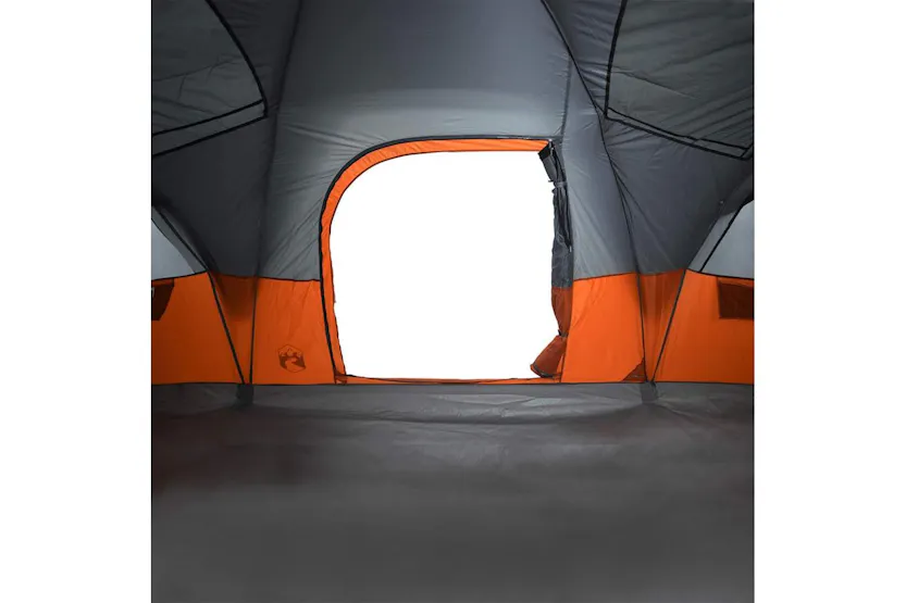 Vidaxl Family Tent Dome 11-person Grey And Orange Waterproof Vidaxl Family Tent Dome 11-person Grey And Orange Waterproof