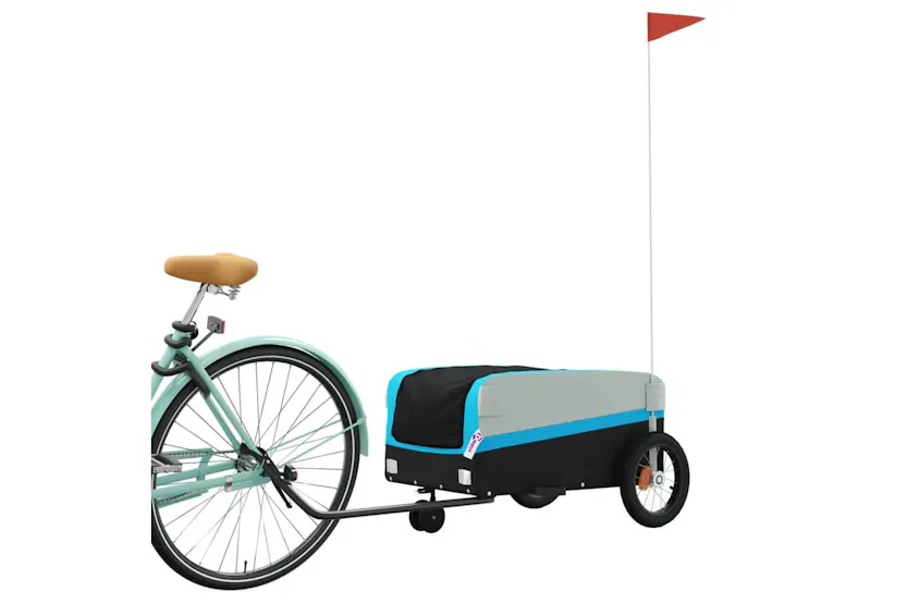 Vidaxl Bike Trailer Black And Blue 30 Kg Iron Vidaxl Bike Trailer Black And Blue 30 Kg Iron