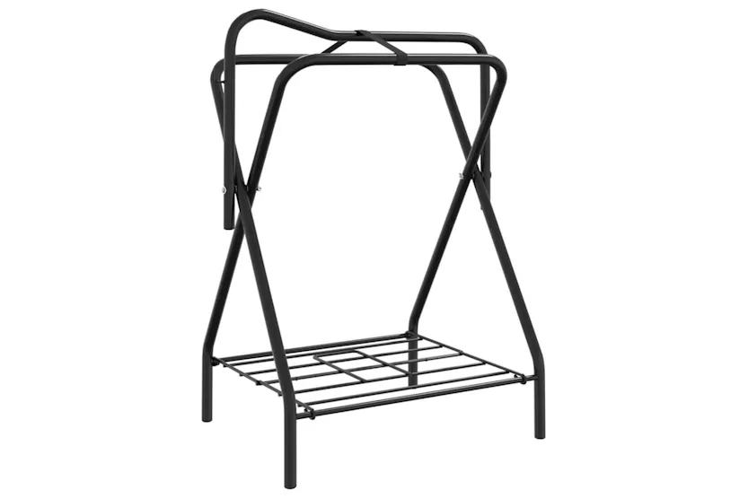 Vidaxl Saddle Rack Foldable Freestanding Black Iron Vidaxl Saddle Rack Foldable Freestanding Black Iron