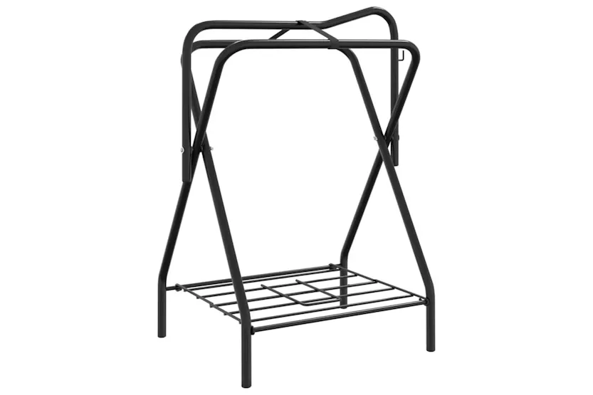 Vidaxl Saddle Rack Foldable Freestanding Black Iron Vidaxl Saddle Rack Foldable Freestanding Black Iron