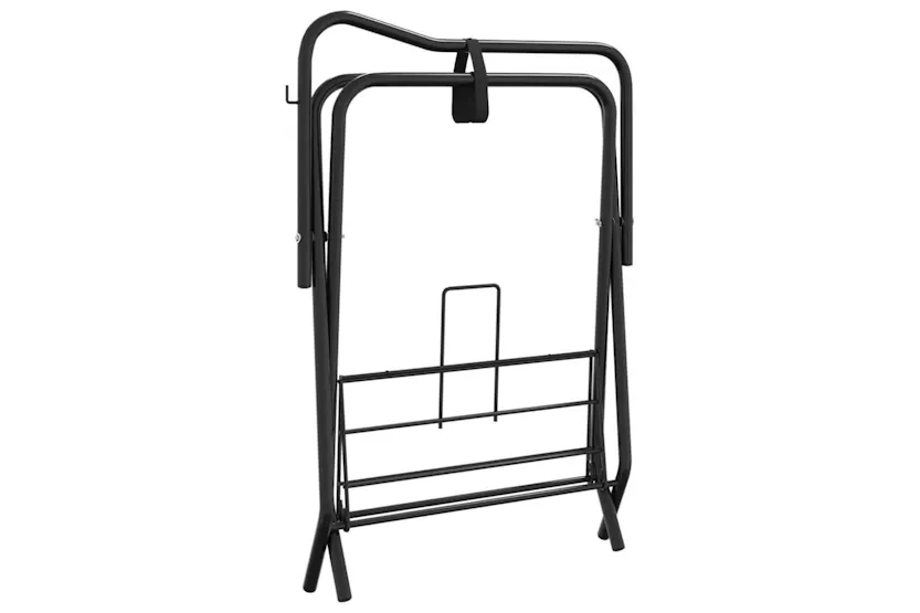 Vidaxl Saddle Rack Foldable Freestanding Black Iron Vidaxl Saddle Rack Foldable Freestanding Black Iron
