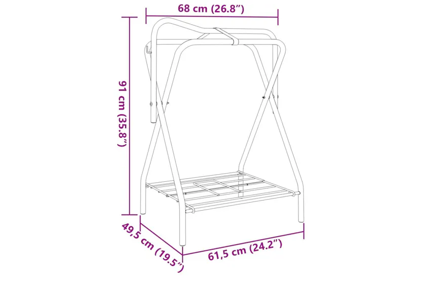 Vidaxl Saddle Rack Foldable Freestanding Black Iron Vidaxl Saddle Rack Foldable Freestanding Black Iron