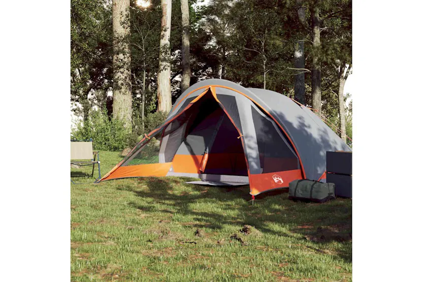 Vidaxl Camping Tent Cabin 4-person Grey And Orange Waterproof Vidaxl Camping Tent Cabin 4-person Grey And Orange Waterproof