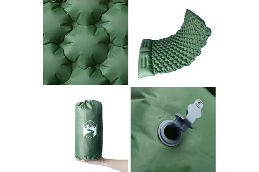 Vidaxl Self Inflating Camping Mattress With Pillows 2-person Green Vidaxl Self Inflating Camping Mattress With Pillows 2-person Green