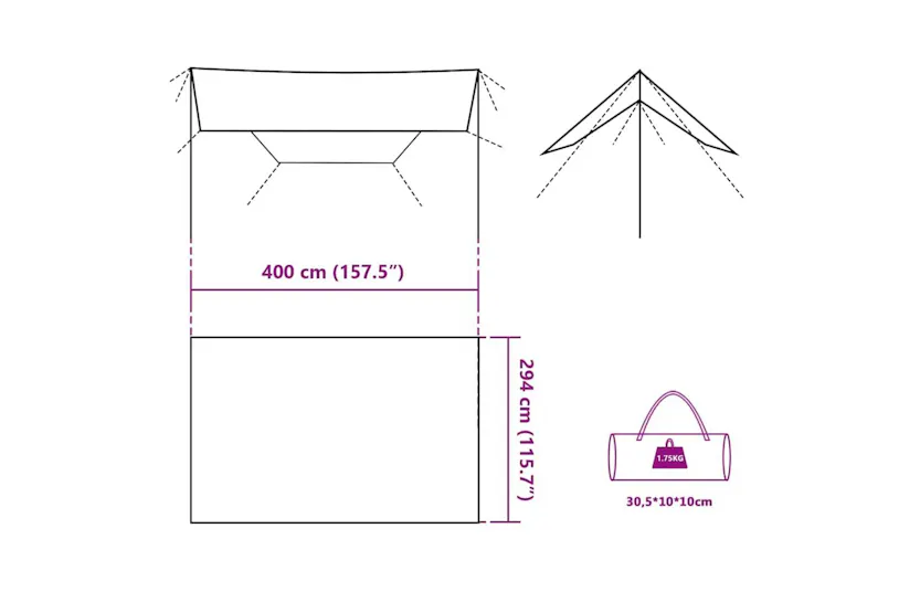 Vidaxl Camping Tarp Blue 400x294 Cm Waterproof Vidaxl Camping Tarp Blue 400x294 Cm Waterproof