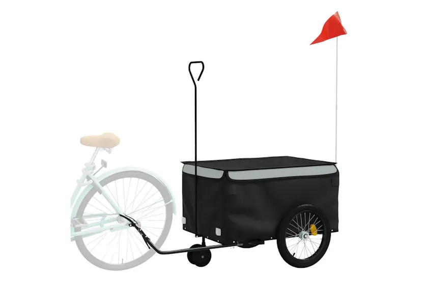 Vidaxl Bike Trailer Black And Grey 30 Kg Iron Vidaxl Bike Trailer Black And Grey 30 Kg Iron