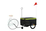 Vidaxl Bike Trailer Black And Green 45 Kg Iron Vidaxl Bike Trailer Black And Green 45 Kg Iron