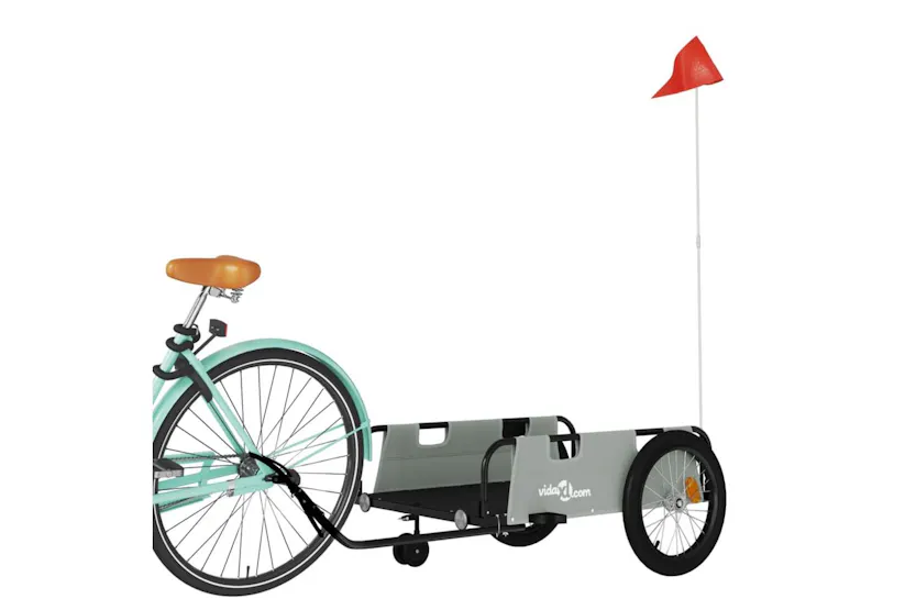 Vidaxl Bike Trailer Grey And Black Oxford Fabric And Iron Vidaxl Bike Trailer Grey And Black Oxford Fabric And Iron