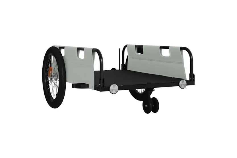 Vidaxl Bike Trailer Grey And Black Oxford Fabric And Iron Vidaxl Bike Trailer Grey And Black Oxford Fabric And Iron
