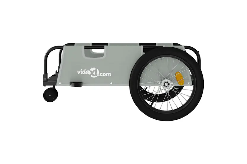 Vidaxl Bike Trailer Grey And Black Oxford Fabric And Iron Vidaxl Bike Trailer Grey And Black Oxford Fabric And Iron