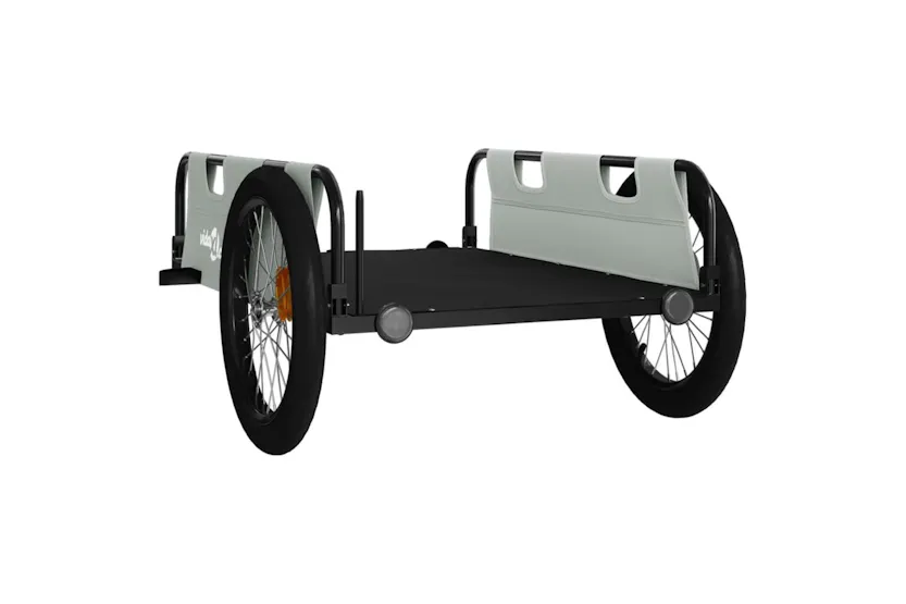 Vidaxl Bike Trailer Grey And Black Oxford Fabric And Iron Vidaxl Bike Trailer Grey And Black Oxford Fabric And Iron