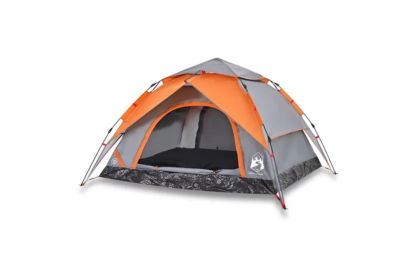 Vidaxl Camping Tent Dome 4-person Grey And Orange Quick Release Vidaxl Camping Tent Dome 4-person Grey And Orange Quick Release