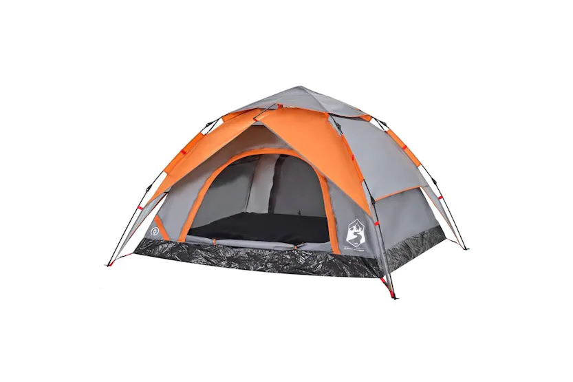Vidaxl Camping Tent Dome 4-person Grey And Orange Quick Release Vidaxl Camping Tent Dome 4-person Grey And Orange Quick Release
