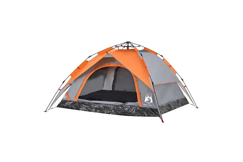 Vidaxl Camping Tent Dome 4-person Grey And Orange Quick Release Vidaxl Camping Tent Dome 4-person Grey And Orange Quick Release