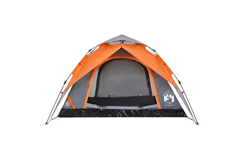 Vidaxl Camping Tent Dome 4-person Grey And Orange Quick Release Vidaxl Camping Tent Dome 4-person Grey And Orange Quick Release