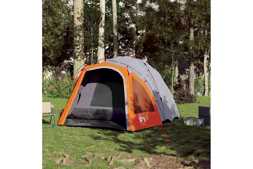 Vidaxl Camping Tent Dome 3-person Grey And Orange Quick Release Vidaxl Camping Tent Dome 3-person Grey And Orange Quick Release